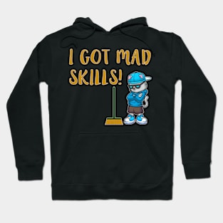 Funny Broom Challenge Cool Cat I Got Mad Skills Funny Hoodie